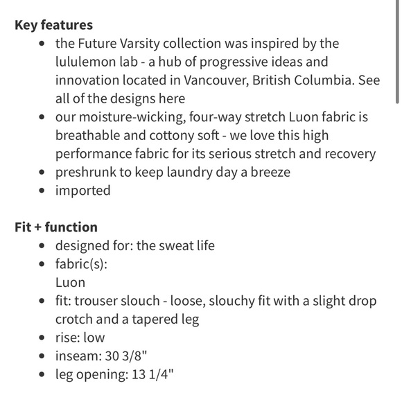 Lululemon Future Varsity Pants in Inkwell - Picture 4 of 13